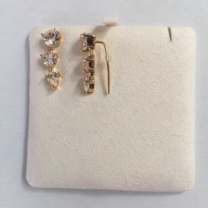 Trio clear rhinestone earring